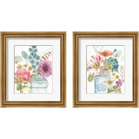 Framed 'Rainbow Seeds Flowers 2 Piece Framed Art Print Set' border=