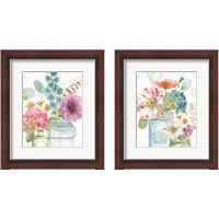 Framed 'Rainbow Seeds Flowers 2 Piece Framed Art Print Set' border=