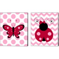 Framed 'Ladybug & Butterfly Kids 2 Piece Canvas Print Set' border=