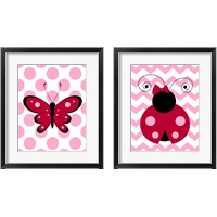 Framed 'Ladybug & Butterfly Kids 2 Piece Framed Art Print Set' border=