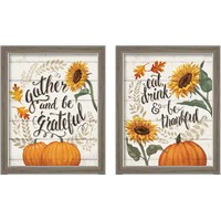 Framed 'Harvest Delight on White 2 Piece Framed Art Print Set' border=