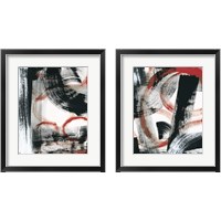 Framed 'LPs in 33 Red 2 Piece Framed Art Print Set' border=