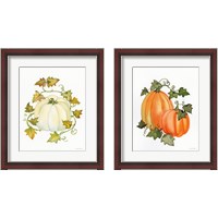 Framed 'Pumpkin and Vines 2 Piece Framed Art Print Set' border=