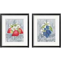 Framed 'American Berries 2 Piece Framed Art Print Set' border=