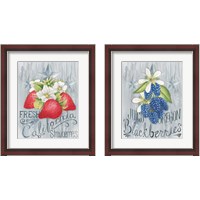 Framed 'American Berries 2 Piece Framed Art Print Set' border=