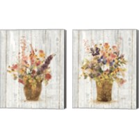 Framed 'Wild Flowers in Vase 2 Piece Canvas Print Set' border=