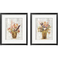 Framed 'Wild Flowers in Vase 2 Piece Framed Art Print Set' border=