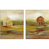 Framed 'Hillside Barn 2 Piece Art Print Set' border=