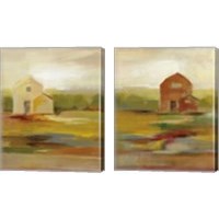 Framed 'Hillside Barn 2 Piece Canvas Print Set' border=
