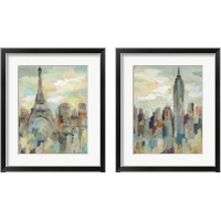 Framed 'City Impression 2 Piece Framed Art Print Set' border=