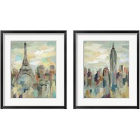 Framed 'City Impression 2 Piece Framed Art Print Set' border=