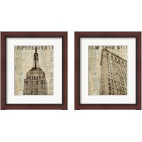 Framed 'Vintage NY 2 Piece Framed Art Print Set' border=