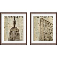 Framed 'Vintage NY 2 Piece Framed Art Print Set' border=