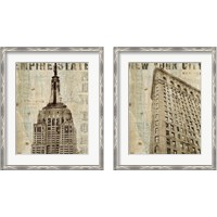 Framed 'Vintage NY 2 Piece Framed Art Print Set' border=