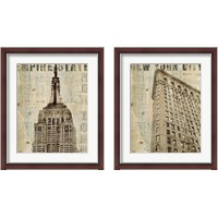 Framed 'Vintage NY 2 Piece Framed Art Print Set' border=