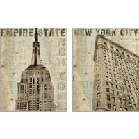 Framed 'Vintage NY 2 Piece Art Print Set' border=
