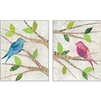 Framed 'Birds in Spring 2 Piece Art Print Set' border=