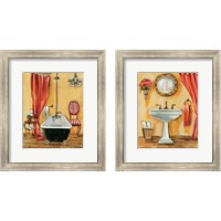 Framed 'Tuscan Bath 2 Piece Framed Art Print Set' border=