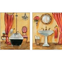 Framed 'Tuscan Bath 2 Piece Art Print Set' border=