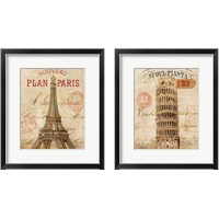 Framed 'Letter from City 2 Piece Framed Art Print Set' border=