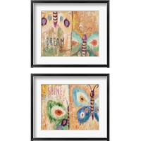 Framed 'Ikat Flutter 2 Piece Framed Art Print Set' border=