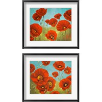 Framed 'Field of Poppies 2 Piece Framed Art Print Set' border=