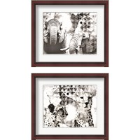 Framed 'Modern Black & White Safari Animal 2 Piece Framed Art Print Set' border=