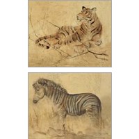 Framed 'Global Safari Animal 2 Piece Art Print Set' border=