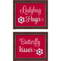 Framed 'Hugs & Kisses 2 Piece Framed Art Print Set' border=
