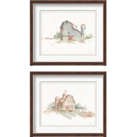 Framed 'Farm Friends  2 Piece Framed Art Print Set' border=