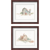 Framed 'Farm Friends  2 Piece Framed Art Print Set' border=