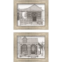 Framed 'Fall Cabin 2 Piece Framed Art Print Set' border=