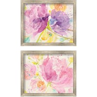 Framed 'Spring Abstracts Florals 2 Piece Framed Art Print Set' border=