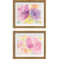 Framed 'Spring Abstracts Florals 2 Piece Framed Art Print Set' border=