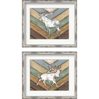 Framed 'Lodge Forest Animal 2 Piece Framed Art Print Set' border=