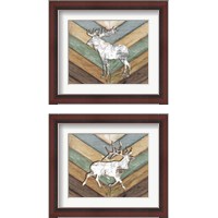 Framed 'Lodge Forest Animal 2 Piece Framed Art Print Set' border=