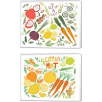 Framed 'Fruity Smoothie 2 Piece Canvas Print Set' border=