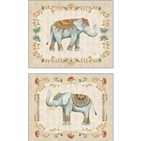 Framed 'Elephant Walk 2 Piece Art Print Set' border=