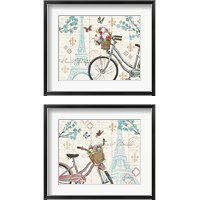 Framed 'Paris Tour 2 Piece Framed Art Print Set' border=