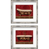 Framed 'Royal Red Bath 2 Piece Framed Art Print Set' border=