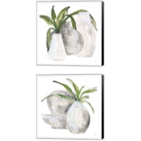 Framed 'Three Vases 2 Piece Canvas Print Set' border=