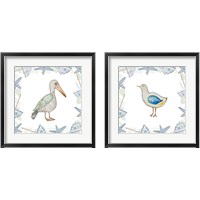 Framed 'Birds On The Beach 2 Piece Framed Art Print Set' border=