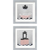 Framed 'Rose Gold Bath 2 Piece Framed Art Print Set' border=