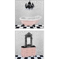 Framed 'Rose Gold Bath 2 Piece Art Print Set' border=