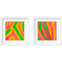 Framed 'Psychedelic Zebra Print 2 Piece Framed Art Print Set' border=