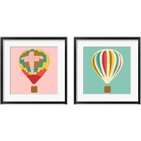 Framed 'Hot Air Balloon 2 Piece Framed Art Print Set' border=