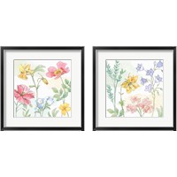 Framed 'Peaceful Petals 2 Piece Framed Art Print Set' border=