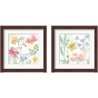 Framed 'Peaceful Petals 2 Piece Framed Art Print Set' border=