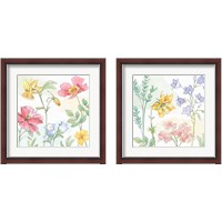 Framed 'Peaceful Petals 2 Piece Framed Art Print Set' border=