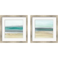 Framed 'Linear Emerald 2 Piece Framed Art Print Set' border=